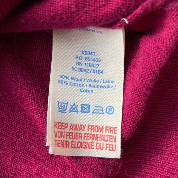 Boden Bernadette Ruffle Trim Sweater Fuchsia Wool Cotton Blend Size 6 - Picture 6 of 9